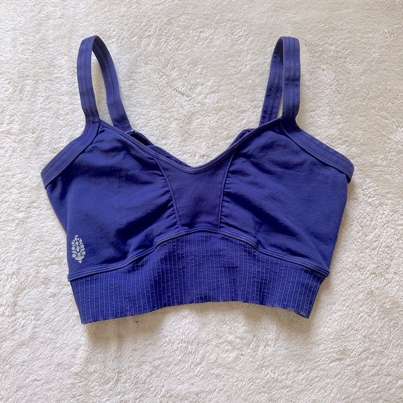 Free People Good Karma Scoop Neck Bra M/L Regal Blue - Picture 3 of 5